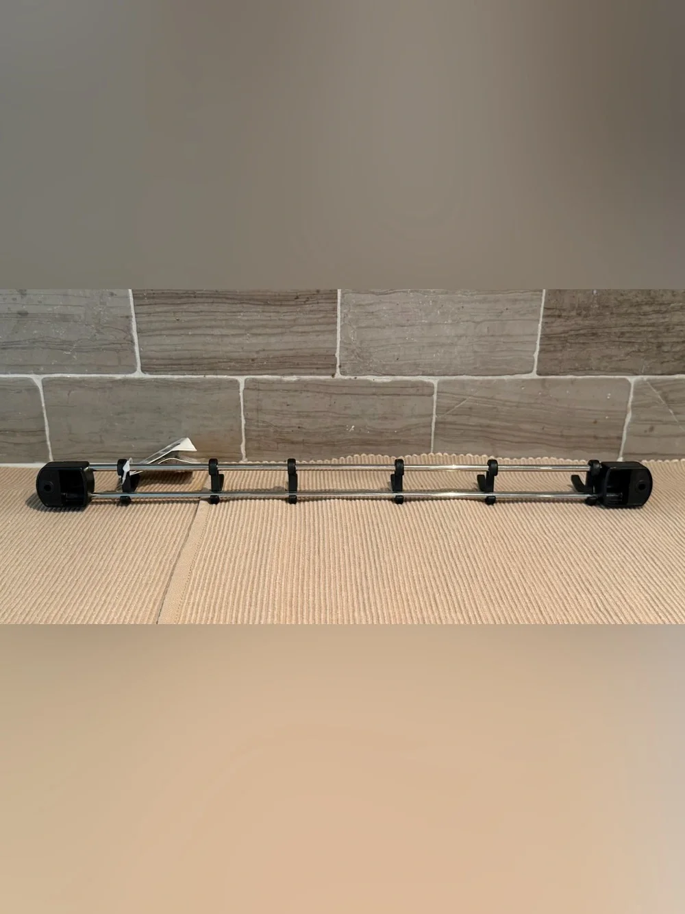 OXO Good Grips Wall Mounted Utensil Tool Rack 16.25” Chrome Black 5 Hooks NIP